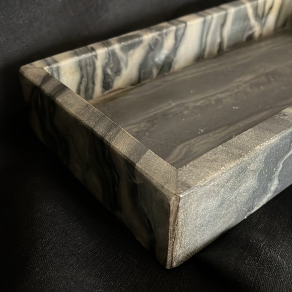 Grey Black Marble Stone Tray - Picture 3 of 9